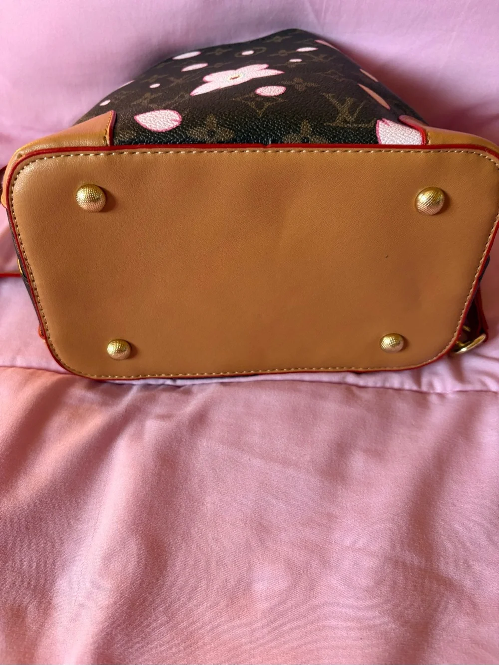 Brown cherry blossom bag - Picture 4 of 5